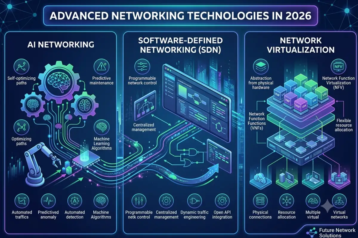 Advanced Networking Technologies in 2026: AI Networking, SDN, Network Virtualization