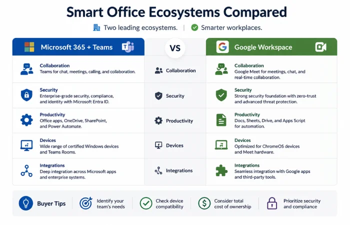 Smart Office Ecosystems Compared