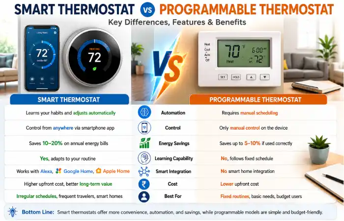 smart thermostat vs programmable