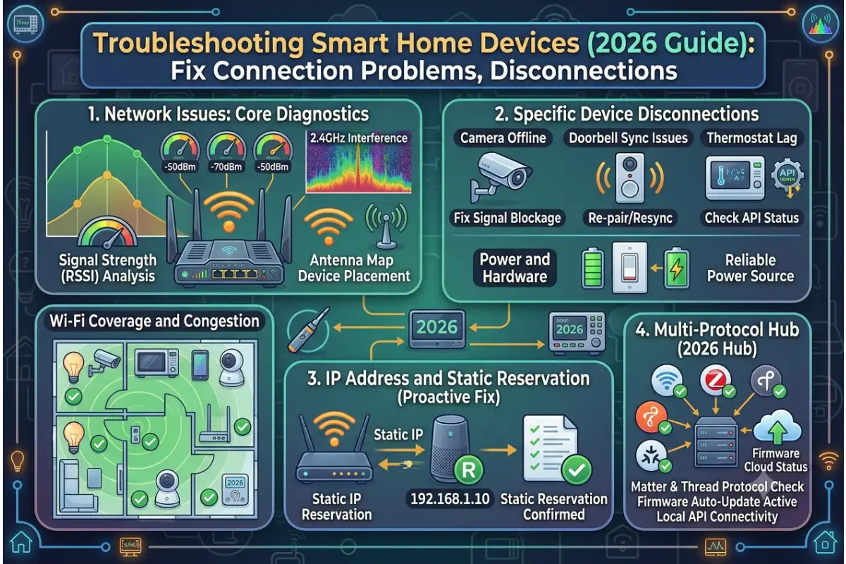Troubleshooting Smart Home Devices (2026 Guide): Fix Connection Problems, Disconnections