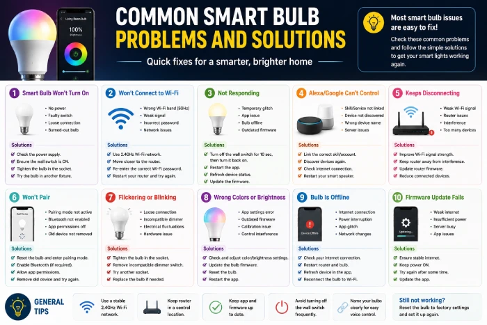 common smart bulb problems and solutions