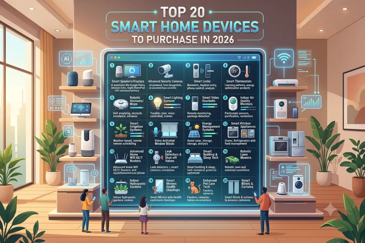 Top 20 Smart Home Devices to Purchase in 2026