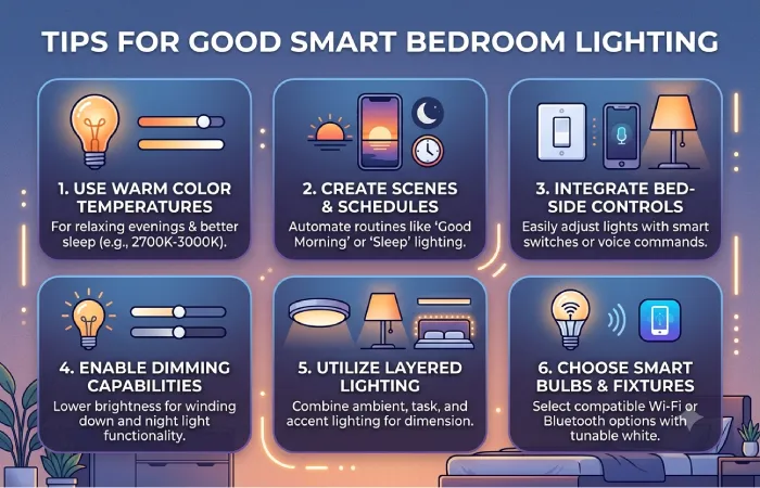 tips for good smart bedroom lighting