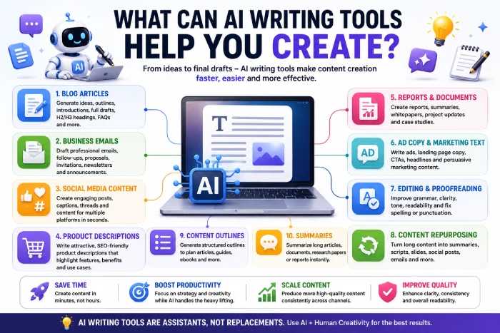 what can ai writing tools help you create