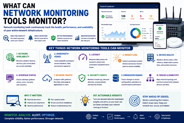 what can network monitoring tools monitor