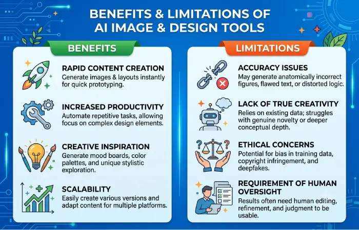 benefits and limitations of ai image and design tools