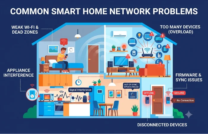 common smart home network problems
