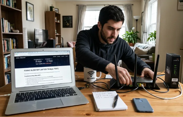 fixing slow wifi after testing