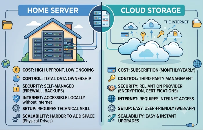 home server vs cloud storage