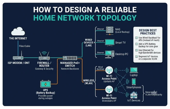 how to design a reliable home network topology