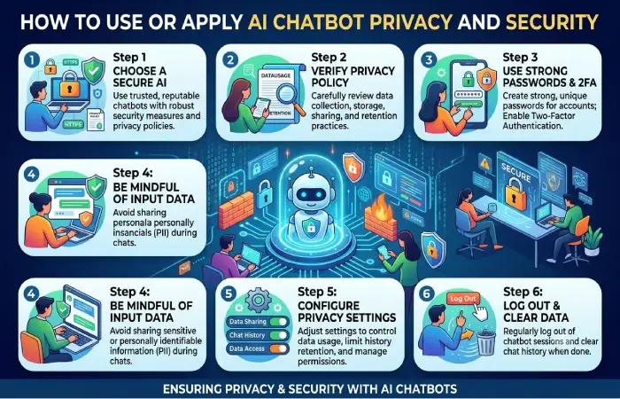 how to use or apply ai chatbot privacy and security