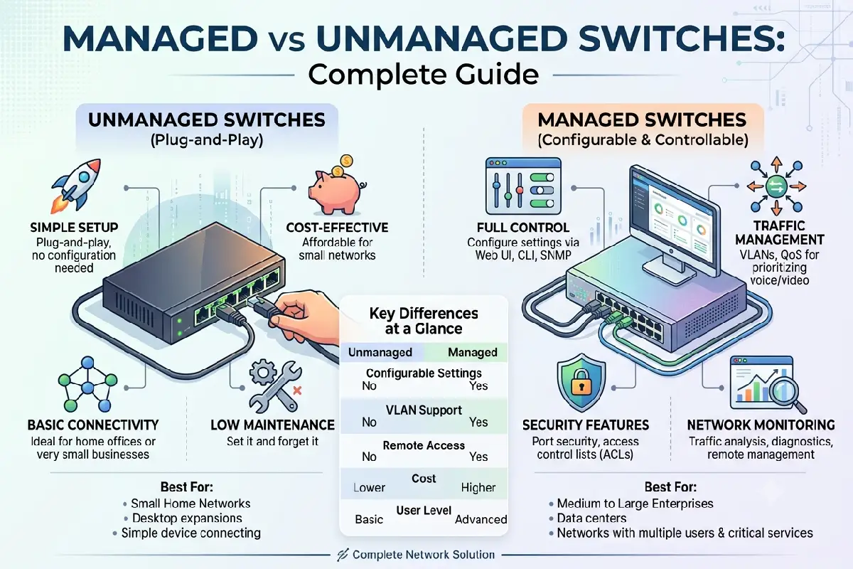 managed vs unmanaged switches